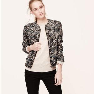Ann Taylor Loft Bomber Jacket size M Zip Up